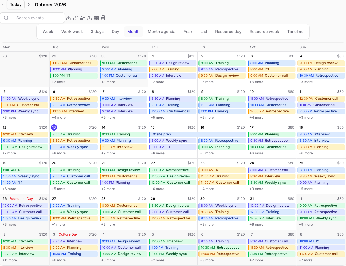 Month and year